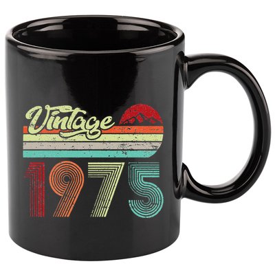 Vintage 1975 Made In 1975 48th Birthday Gift 48 Year Old 11oz C Handle Ceramic Mug
