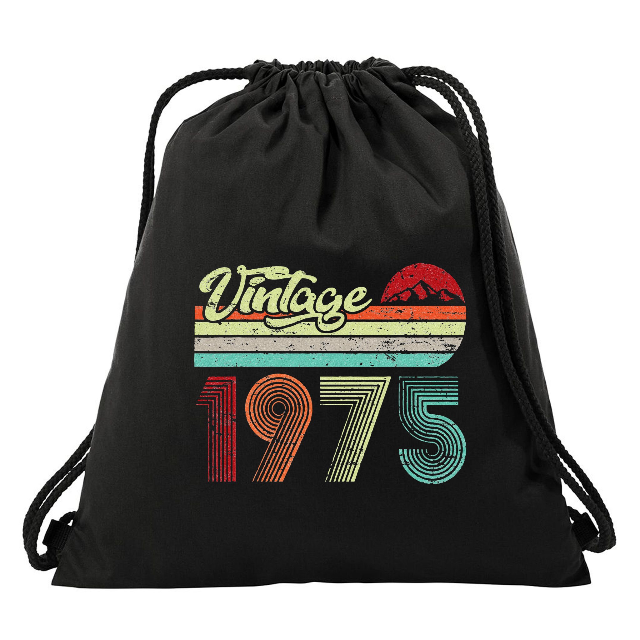 Vintage 1975 Made In 1975 48th Birthday Gift 48 Year Old Drawstring Bag
