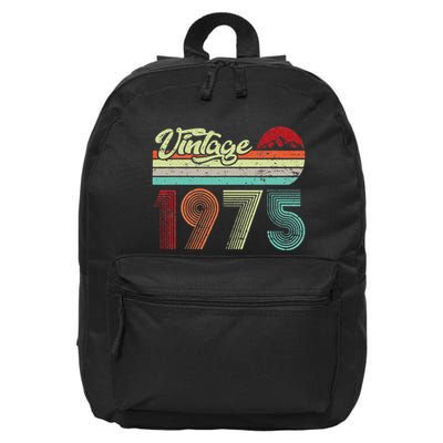 Vintage 1975 Made In 1975 48th Birthday Gift 48 Year Old 16 in Basic Backpack