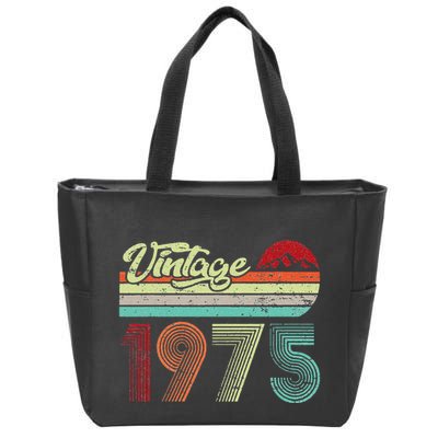 Vintage 1975 Made In 1975 48th Birthday Gift 48 Year Old Zip Tote Bag