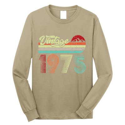 Vintage 1975 Made In 1975 48th Birthday Gift 48 Year Old Long Sleeve Shirt
