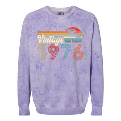 Vintage 1976 Made In 1976 46th Birthday Gift 46 Year Old Colorblast Crewneck Sweatshirt