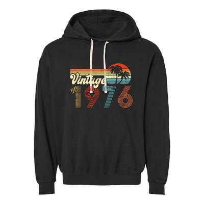 Vintage 1976 Made In 1976 46th Birthday Gift 46 Year Old Garment-Dyed Fleece Hoodie