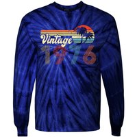 Vintage 1976 Made In 1976 46th Birthday Gift 46 Year Old Tie-Dye Long Sleeve Shirt