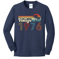 Vintage 1976 Made In 1976 46th Birthday Gift 46 Year Old Kids Long Sleeve Shirt