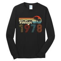 Vintage 1978 Made In 1978 44th Birthday Gift 44 Year Old Tall Long Sleeve T-Shirt