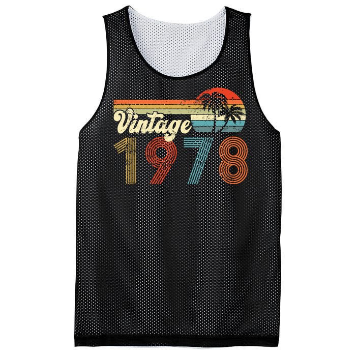 Vintage 1978 Made In 1978 44th Birthday Gift 44 Year Old Mesh Reversible Basketball Jersey Tank