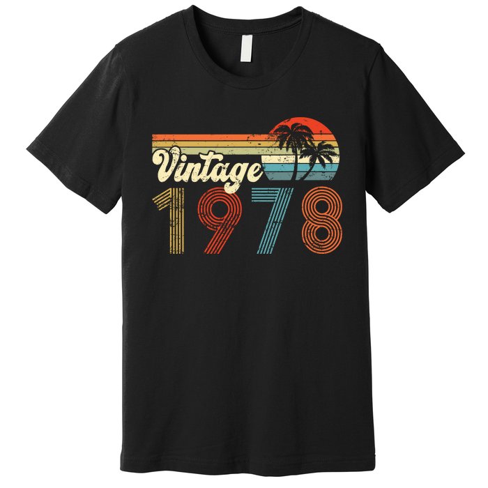 Vintage 1978 Made In 1978 44th Birthday Gift 44 Year Old Premium T-Shirt