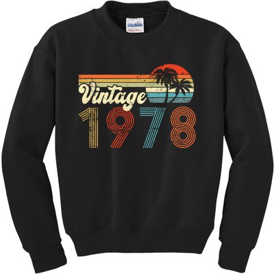 Vintage 1978 Made In 1978 44th Birthday Gift 44 Year Old Kids Sweatshirt