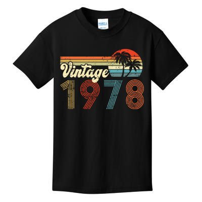 Vintage 1978 Made In 1978 44th Birthday Gift 44 Year Old Kids T-Shirt