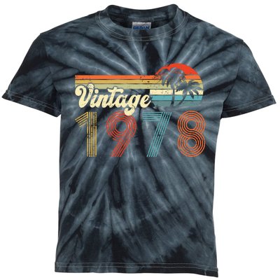 Vintage 1978 Made In 1978 44th Birthday Gift 44 Year Old Kids Tie-Dye T-Shirt