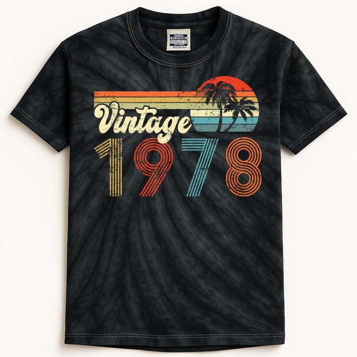 Vintage 1978 Made In 1978 44th Birthday Gift 44 Year Old Kids Tie-Dye T-Shirt