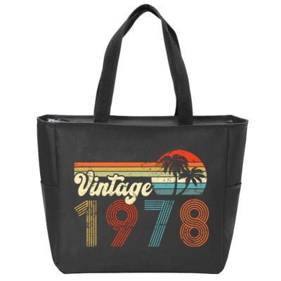 Vintage 1978 Made In 1978 44th Birthday Gift 44 Year Old Zip Tote Bag