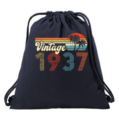 Vintage 1937 Made In 1937 85th Birthday Gift 85 Year Old Drawstring Bag