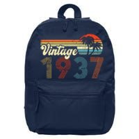 Vintage 1937 Made In 1937 85th Birthday Gift 85 Year Old 16 in Basic Backpack