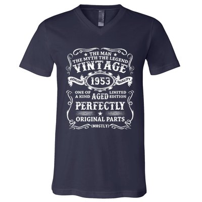 Vintage 1953 Man Myth Legend 70th Birthday 70 Year Old Gifts V-Neck T-Shirt