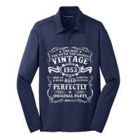 Vintage 1953 Man Myth Legend 70th Birthday 70 Year Old Gifts Silk Touch Performance Long Sleeve Polo