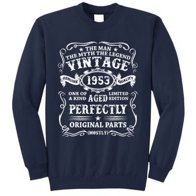 Vintage 1953 Man Myth Legend 70th Birthday 70 Year Old Gifts Tall Sweatshirt