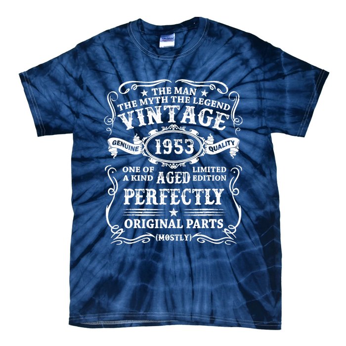 Vintage 1953 Man Myth Legend 70th Birthday 70 Year Old Gifts Tie-Dye T-Shirt