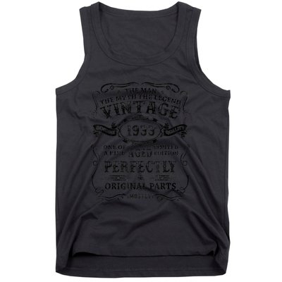 Vintage 1933 Man Myth Legend 90 Year Old 90th Birthday Gifts Tank Top