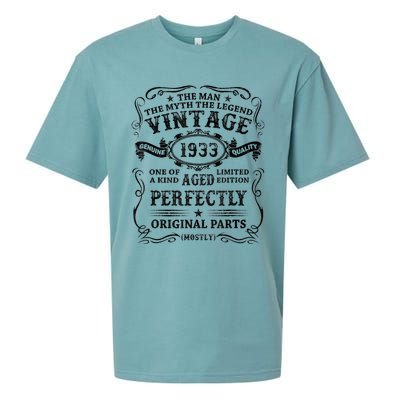 Vintage 1933 Man Myth Legend 90 Year Old 90th Birthday Gifts Sueded Cloud Jersey T-Shirt