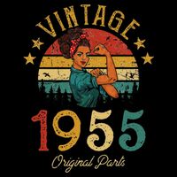 Vintage 1955 Made In 1955 67th Birthday Women 67 Years Old T-Shirt