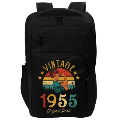 Vintage 1955 Made In 1955 67th Birthday Women 67 Years Old Impact Tech Backpack