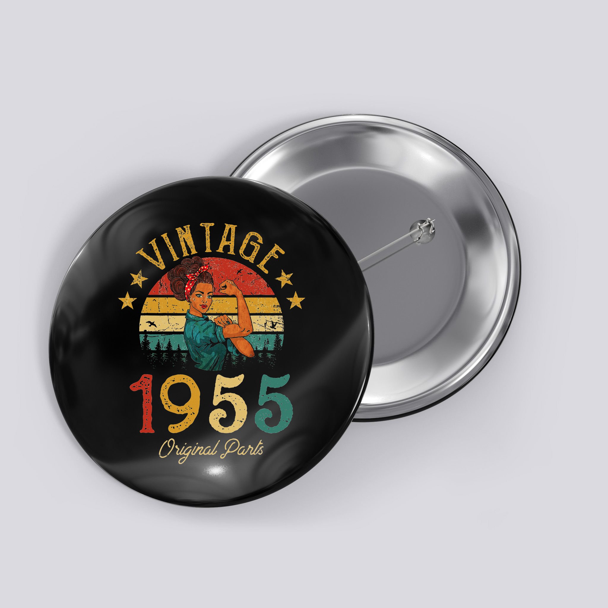 Vintage 1955 Made In 1955 67th Birthday Women 67 Years Old Button
