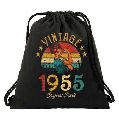Vintage 1955 Made In 1955 67th Birthday Women 67 Years Old Drawstring Bag
