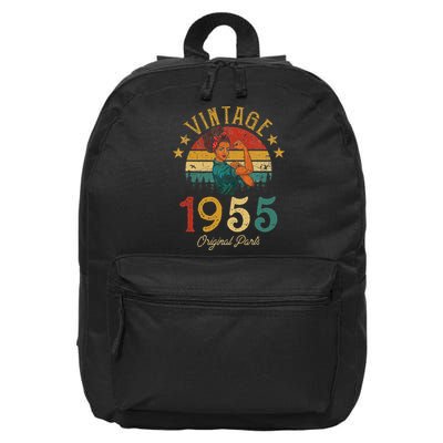 Vintage 1955 Made In 1955 67th Birthday Women 67 Years Old 16 in Basic Backpack