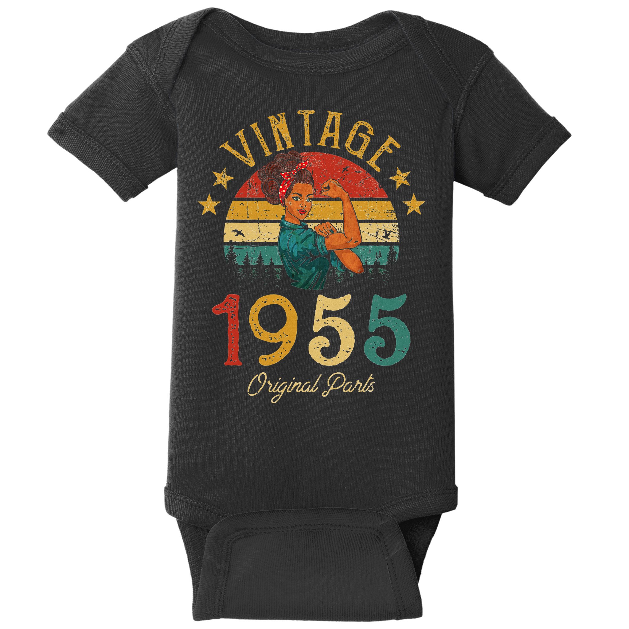 Vintage 1955 Made In 1955 67th Birthday Women 67 Years Old Baby Bodysuit
