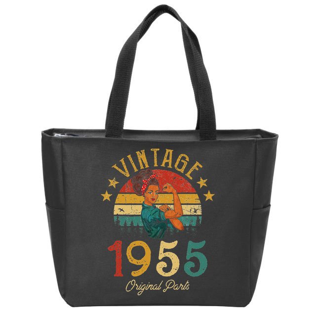 Vintage 1955 Made In 1955 67th Birthday Women 67 Years Old Zip Tote Bag