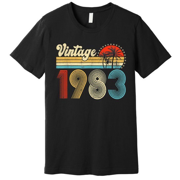 Vintage 1983 Made In 1983 40th Birthday Gift 40 Year Old Premium T-Shirt