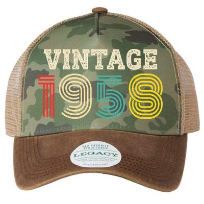 Vintage 1958 Made In 1958 65th Birthday Gift 65 Year Old Legacy Tie Dye Trucker Hat