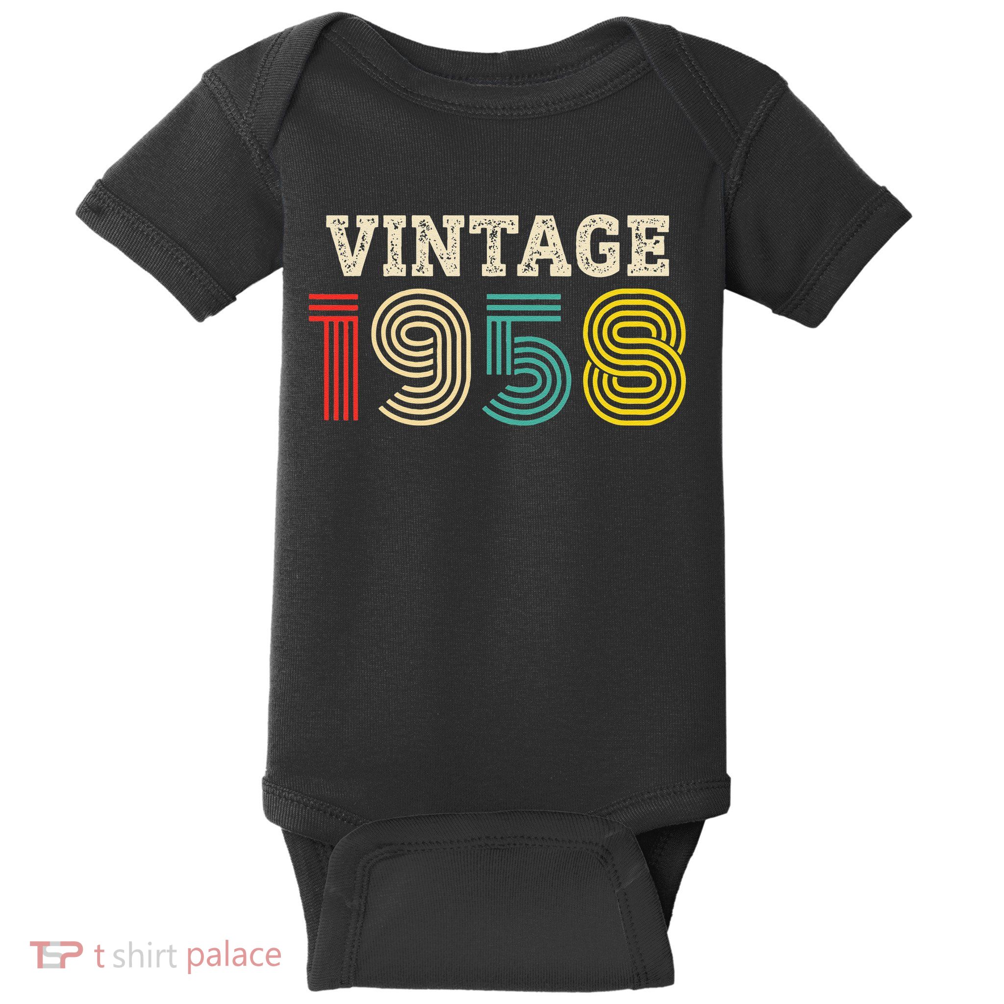 Vintage 1958 Made In 1958 65th Birthday Gift 65 Year Old Baby Bodysuit