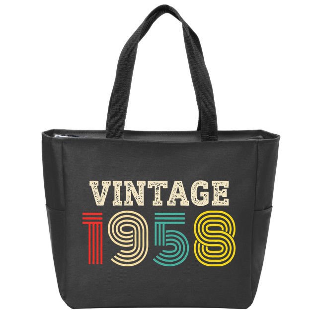 Vintage 1958 Made In 1958 65th Birthday Gift 65 Year Old Zip Tote Bag