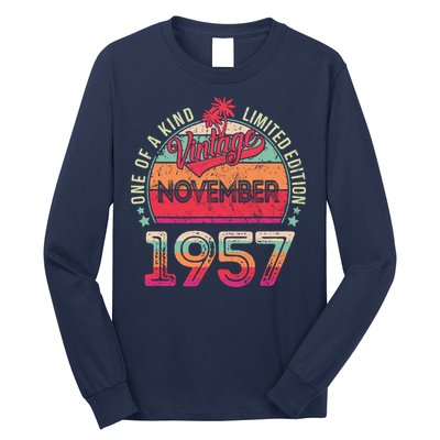 Vintage 1957 November Birthday 65 Years Old Long Sleeve Shirt