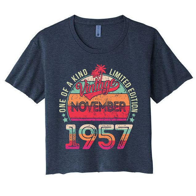 Vintage 1957 November Birthday 65 Years Old Crop Top