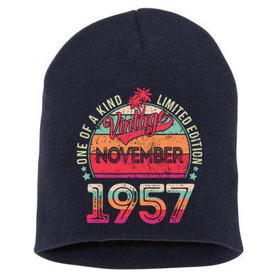Vintage 1957 November Birthday 65 Years Old Short Acrylic Beanie