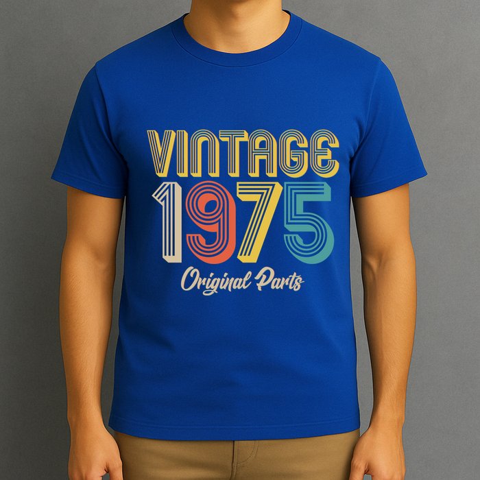 Vintage 1975 Original Parts 50th Birthday T-Shirt