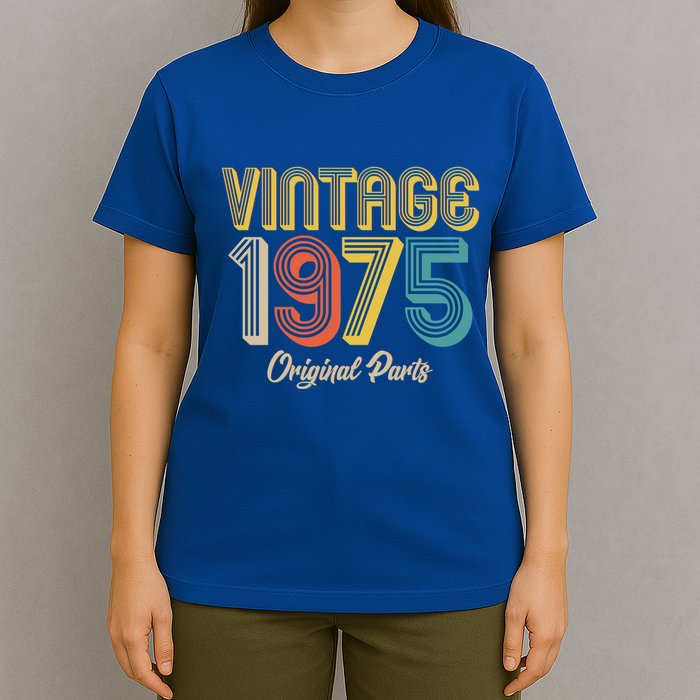 Vintage 1975 Original Parts 50th Birthday T-Shirt