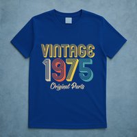 Vintage 1975 Original Parts 50th Birthday T-Shirt