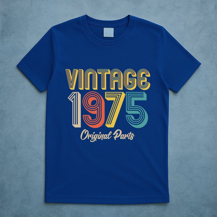 Vintage 1975 Original Parts 50th Birthday T-Shirt