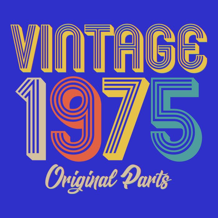 Vintage 1975 Original Parts 50th Birthday T-Shirt