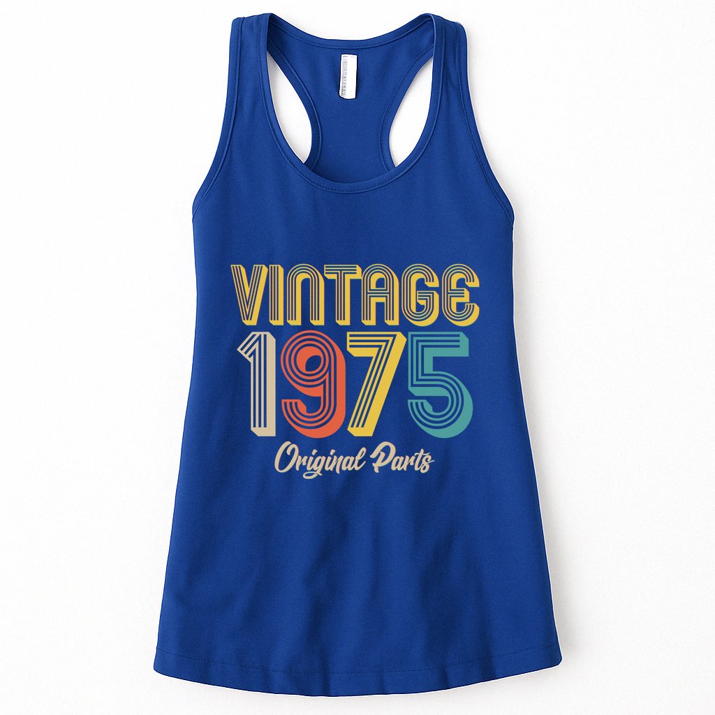 Vintage 1975 Original Parts 50th Birthday Womens Tank Top