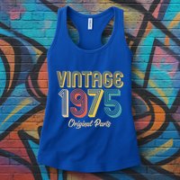 Vintage 1975 Original Parts 50th Birthday Womens Tank Top