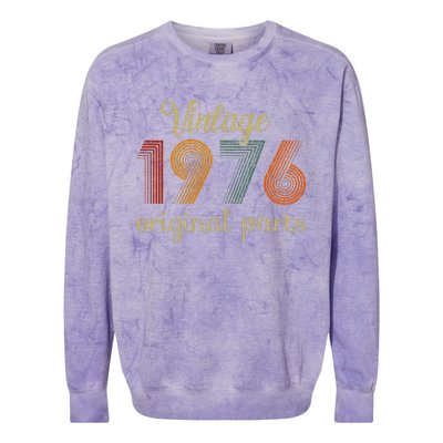 Vintage 1976 Original Parts 48 Years Old 48th Birthday Retro Colorblast Crewneck Sweatshirt