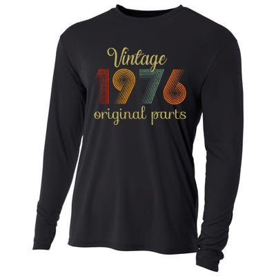 Vintage 1976 Original Parts 48 Years Old 48th Birthday Retro Cooling Performance Long Sleeve Crew