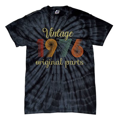 Vintage 1976 Original Parts 48 Years Old 48th Birthday Retro Tie-Dye T-Shirt