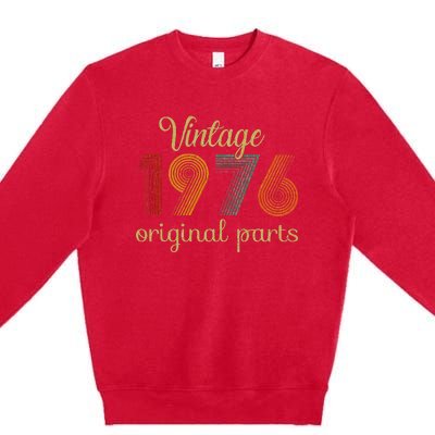 Vintage 1976 Original Parts 48 Years Old 48th Birthday Retro Premium Crewneck Sweatshirt